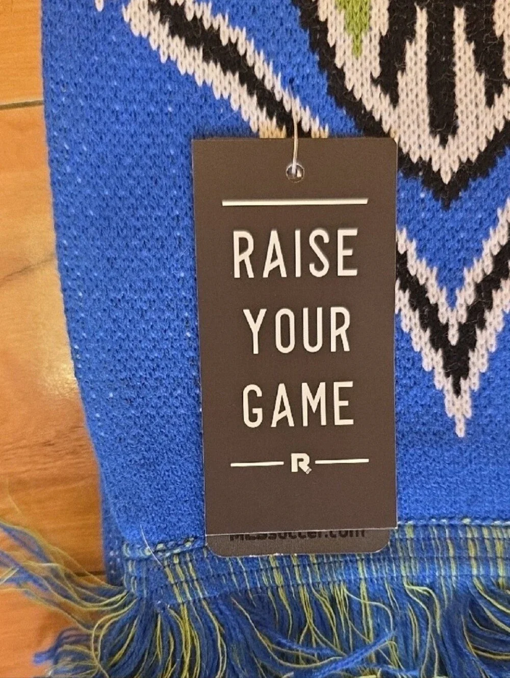 NWT Seattle Sounders FC MLS Knit Supporter Scarf Blue Green Fringe